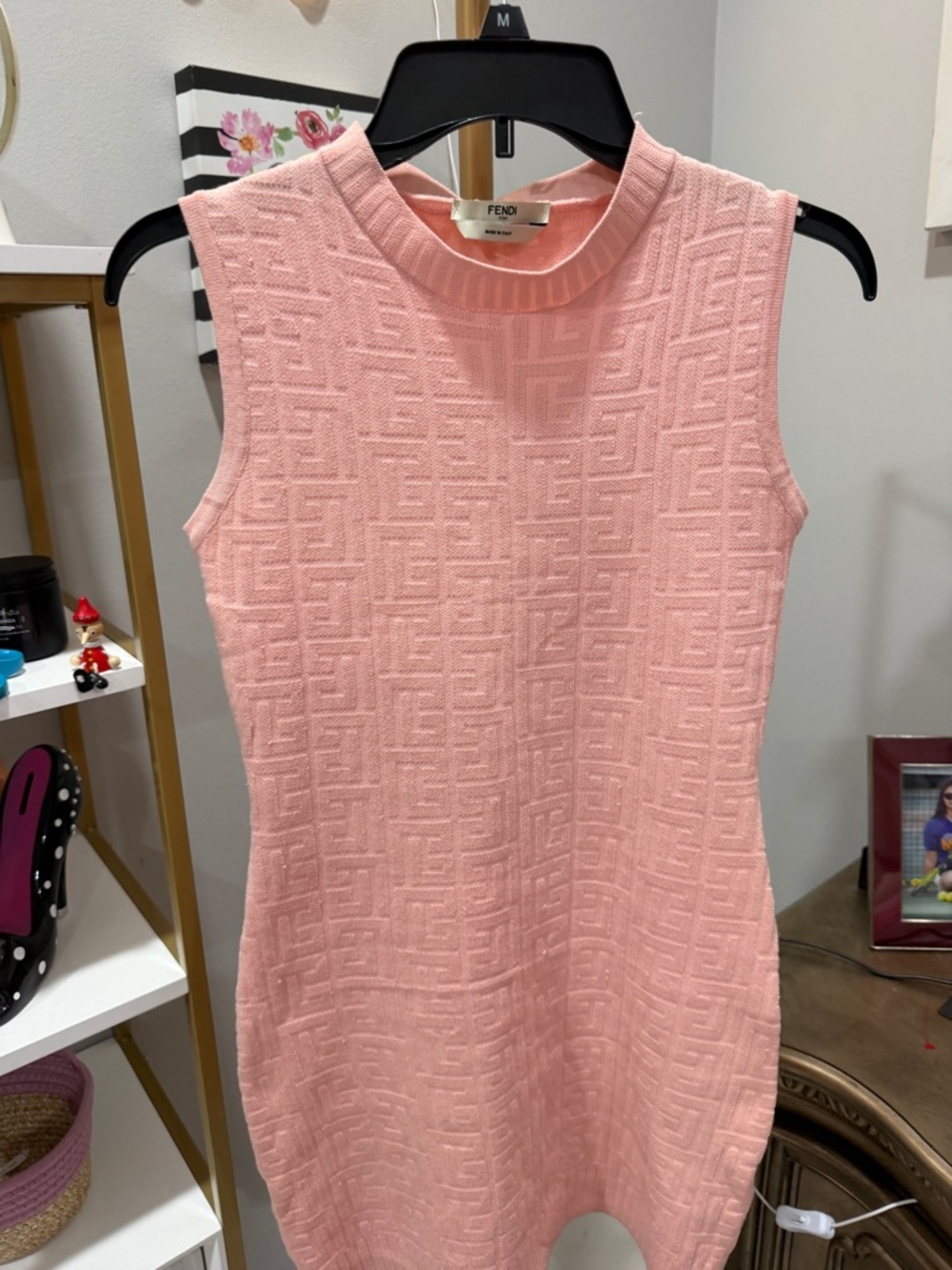 Fendi Pink Textured Knit Mini Dress - Picture 9 of 16